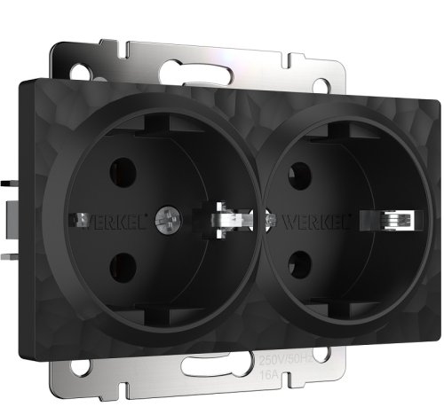 Розетка с заземлением без рамки Werkel Hammer 1-м. 2-мод. черный фото Розетка с заземлением без рамки Werkel Hammer 1-м. 2-мод. черный картинка